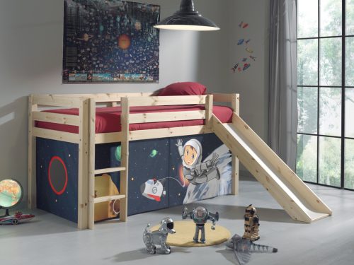 lit toboggan pour enfant en bois massif cabane astronaute