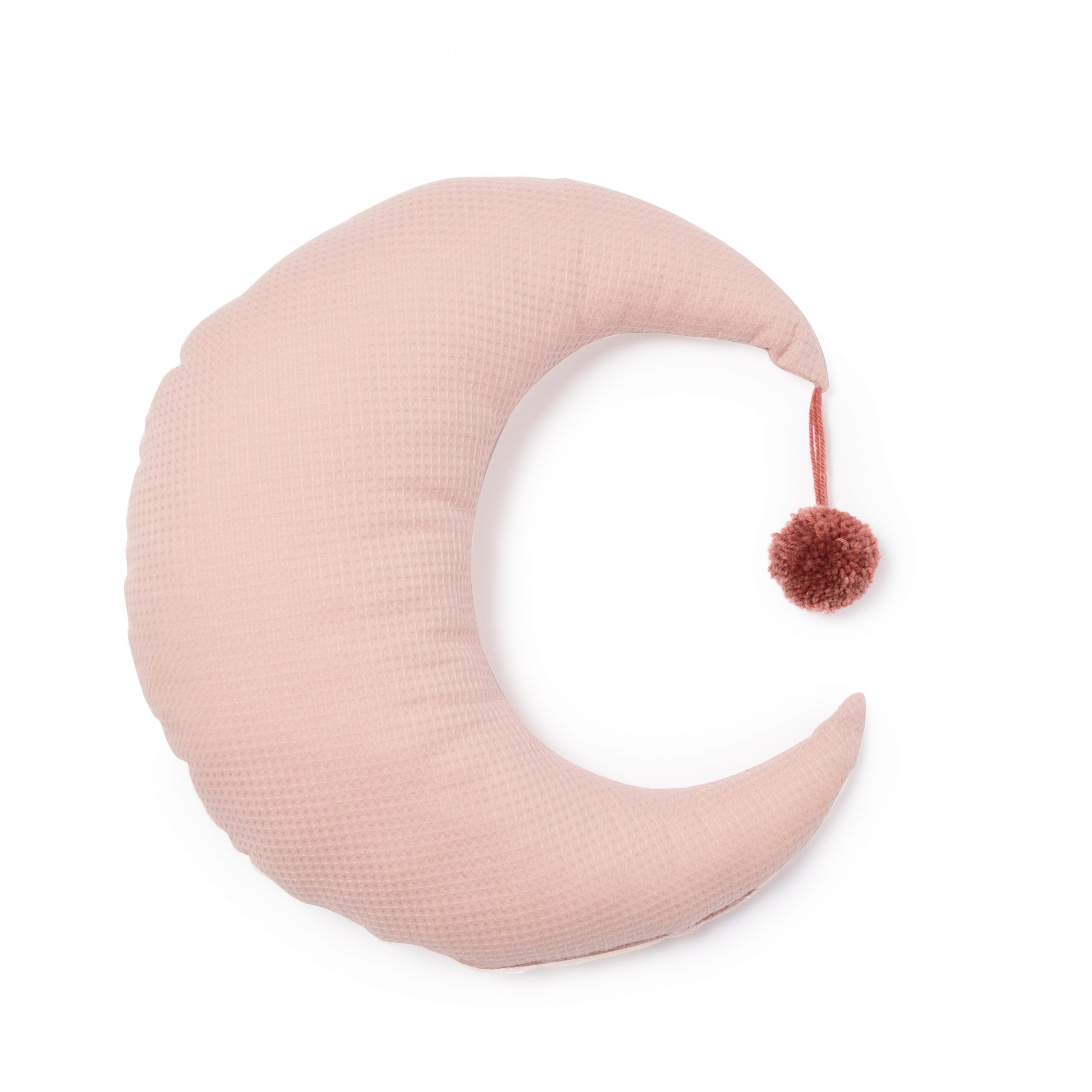 Coussin Lune Honey Moon à Pompons - 2 Faces | Décoration Douce & Cosy Pour Canapé Ou Lit