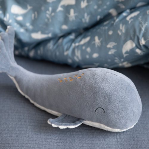 Grande Peluche BALEINE Bleu océan little dutch