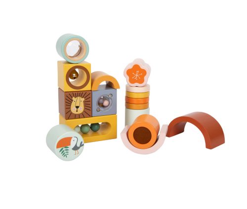 blocs de découverte SAFARI jeu montessori bébé magasin de jouets en bois à st pierre 97410 livraison LA REUNION 974