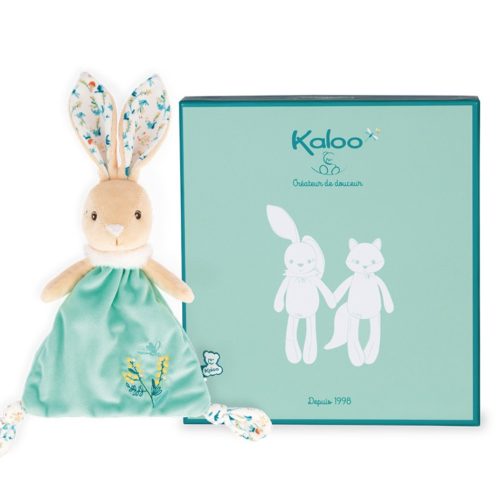 Doudou triangle justin le lapin revendeur officiel KALOO magasin de jouet pour bébé et enfants st pierre 97410 La Réunion 974 cadeau naissance