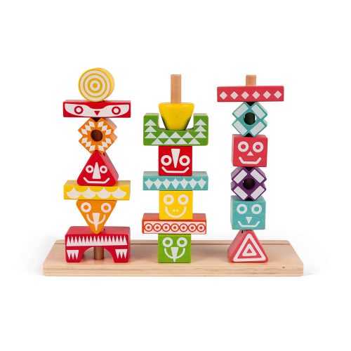 52 pièces à empiler EDUTOTEM I WOOD revendeur officiel JANOD magasin de jouets en bois jeu éducatif la réunion 974 saint Pierre 97410