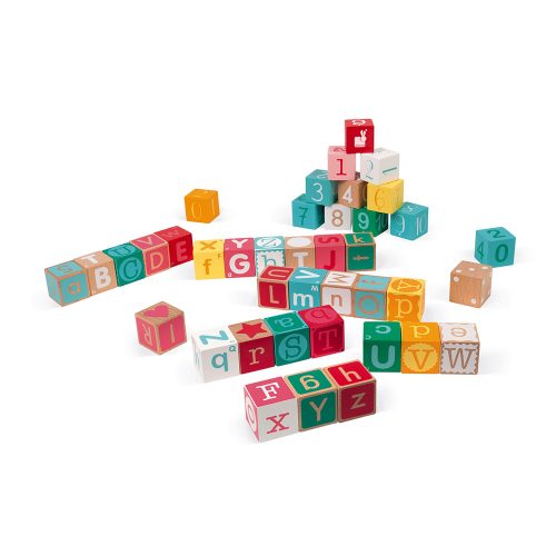 KUBIX 40 Cubes en bois LETTRES ET CHIFFRES