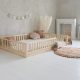 Lit Montessori 2 PLACES 140x200 avec barrière MIKKEL tendance scandinave boutique de meuble pour enfant lit sécurisé en bois massif saint pierre ile de la reunion 974