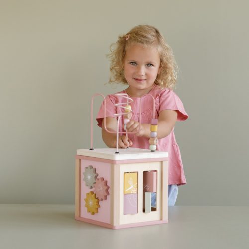 Cube d'activité en bois ROSE FLOWERS revendeur officiel little dutch saint pierre de la reunion jouet pour bébé et enfant