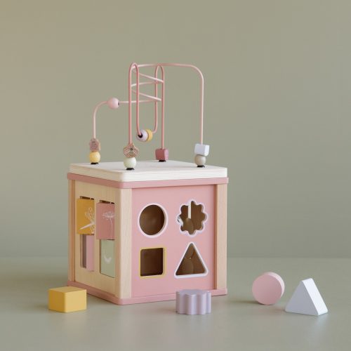 Cube d'activité en bois ROSE FLOWERS revendeur officiel little dutch saint pierre de la reunion jouet pour bébé et enfant