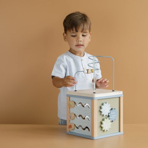 Cube d'activité en bois BLEU OCEAN revendeur officiel little dutch saint pierre de la reunion jouet pour bébé et enfant