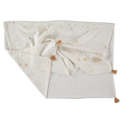 Couverture en coton bio TREASURE GOLD STELLA WHITE