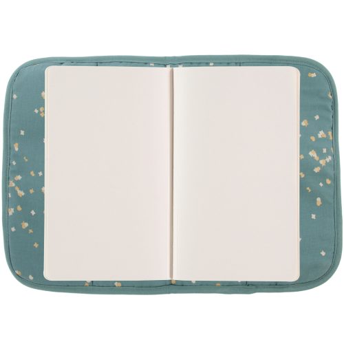 Protège carnet de santé en coton bio GOLD CONFETTI MAGIC GREEN