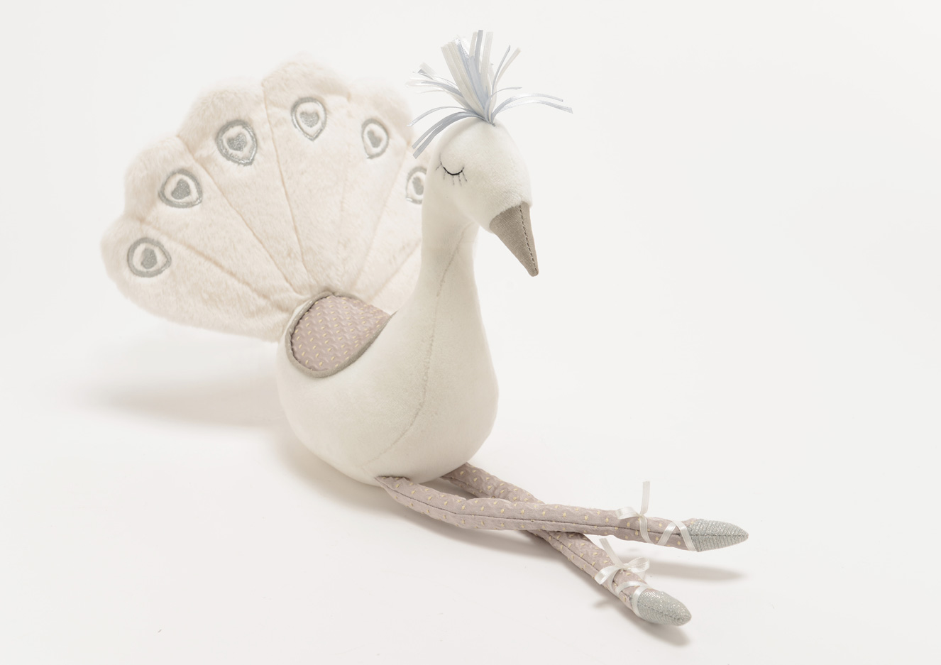 Peluche Paon Blanc