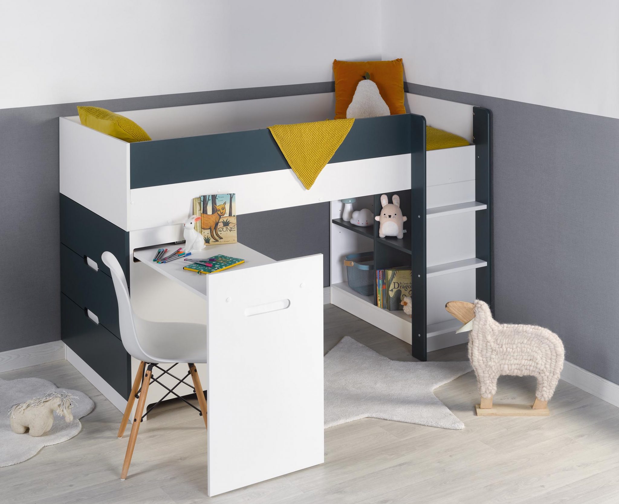 Lit mi-hauteur PARIS | Chambre enfant - Chambre mi - Lit mi-hauteur