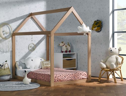 Lit évolutif cabane WOOD MONTESSORI Hêtre lit cabane magasin enfant ile de la réunion