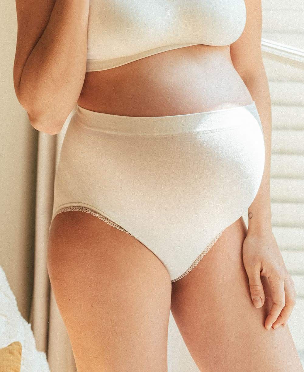 Culottes de grossesse en coton taille haut