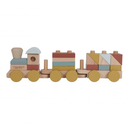Train à blocs en bois PURE & NATURE revendeur little dutch officiel magasin jouet enfant saint pierre ile de la réunion