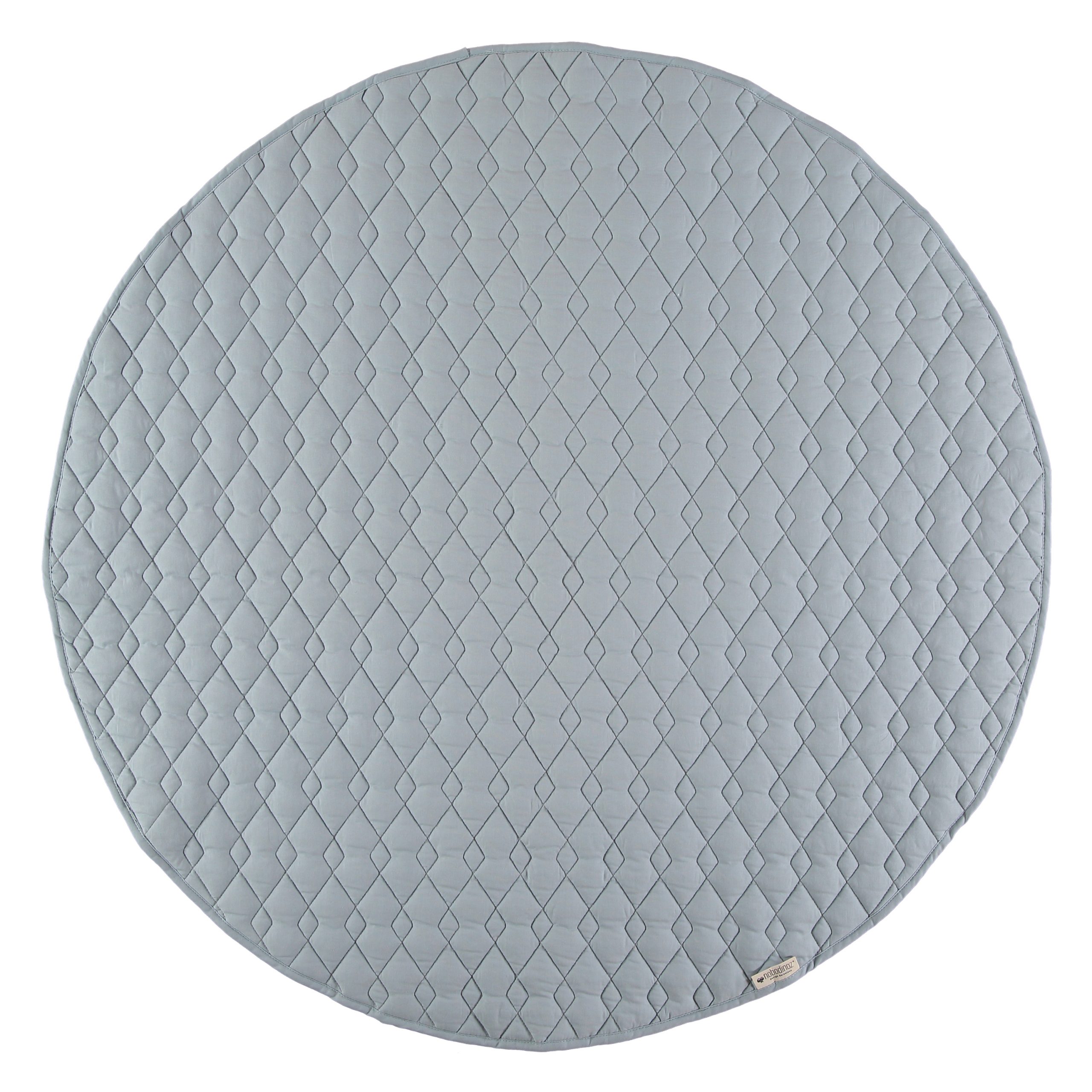 Tapis De Jeu Rond Enfants - Motif Ours Polaire Pingouin - Faux Cachemire Bleu - Antidérapant - Lavable - 80 Cm