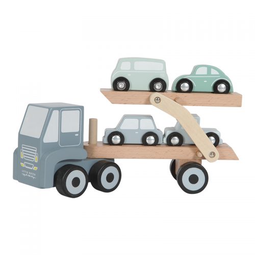 Camion transporteur en bois BLEU magasin jouets et enfants st pierre reunion sud