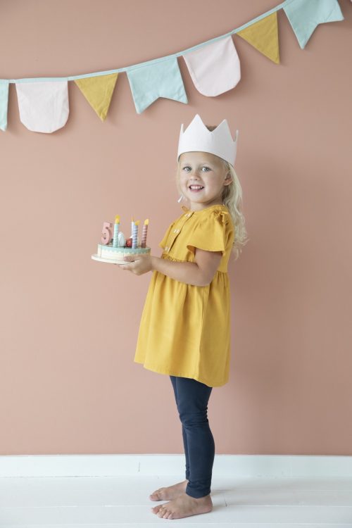 Gâteau d'anniversaire en bois aliment factice pour cuisine enfant