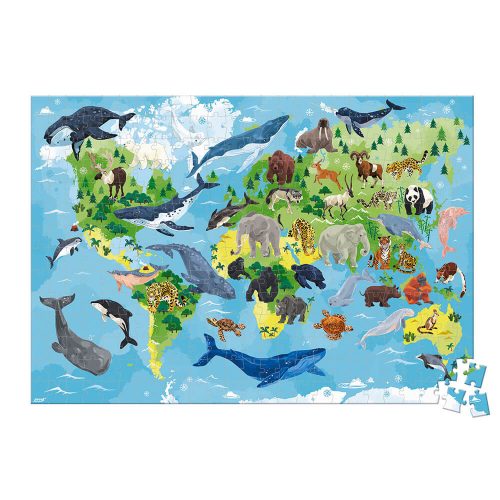 Puzzle éducatif espèces prioritaires WWF revendeur officiel JANOD magasin de jouets en bois à st pierre 97410 livraison ile de la Réunion 974