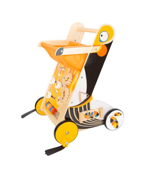 Chariot de marche en bois TOUCAN magasin de jeu et jouets d'éveil en bois bébé et enfant ile de la réunion st pierre