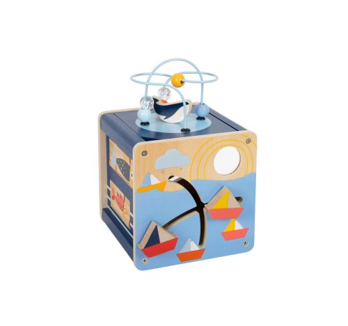 Cube d’activité et de motricité en bois OCEAN jeu éveil bébé boutique de jouets pour enfants saint pierre 97410 reunion livraison 974