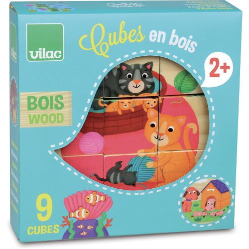 Cubes en bois LES ANIMAUX magasin jouet bébés et enfant ile de la Reunion