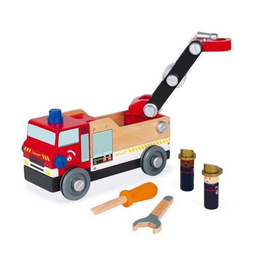 Camion de pompier en bois BRICO'KIDS revendeur janod jouet imitation et bricolage enfant st pierre ile de la reunion 97410 974