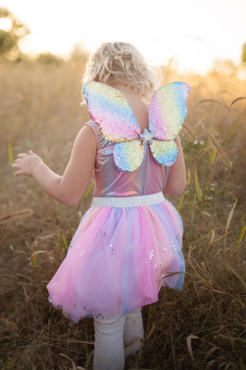 Set Ailes de fée, Baguette magique et Jupe RAINBOW Déguisement enfant lavable en machine boutique pour enfant saint pierre ILE DE LA REUNION livraison sur tout l'ile 974