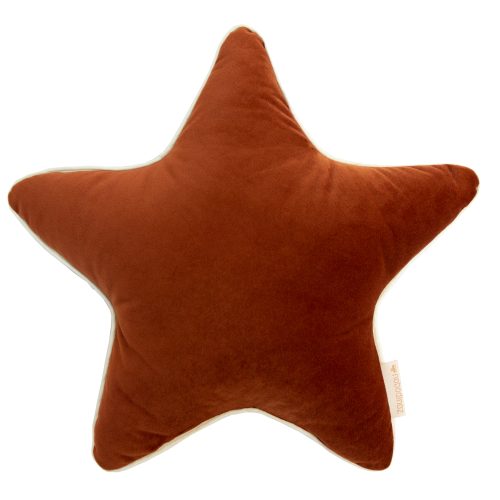Coussin en forme d'étoile en velours et coton bio nobodinoz saint pierre reunion magasin pour enfant décoration et literie