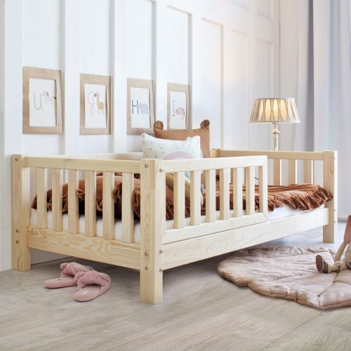 Lit 90x190 avec barrières EMIL tendance scandinave boutique de meuble pour enfant lit sécurisé en bois massif saint pierre ile de la reunion 974