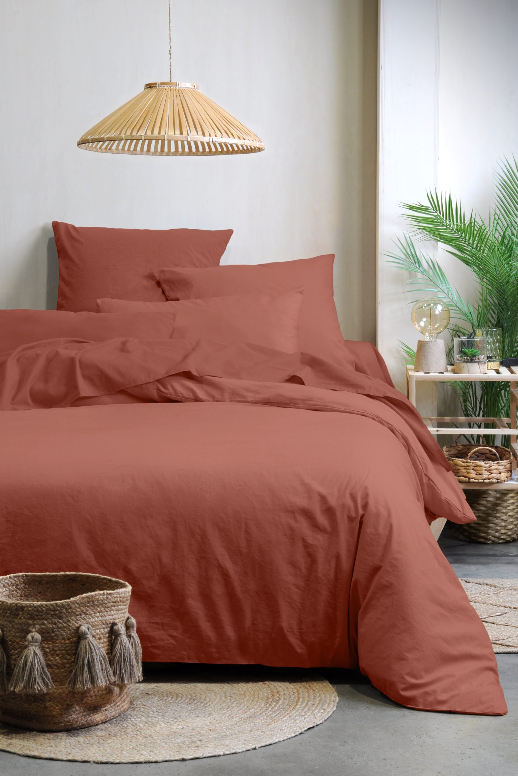 Housse De Couette 140x0 En Coton Bio Terracota Housse De Couette 140x0 En Coton Bio Terracota