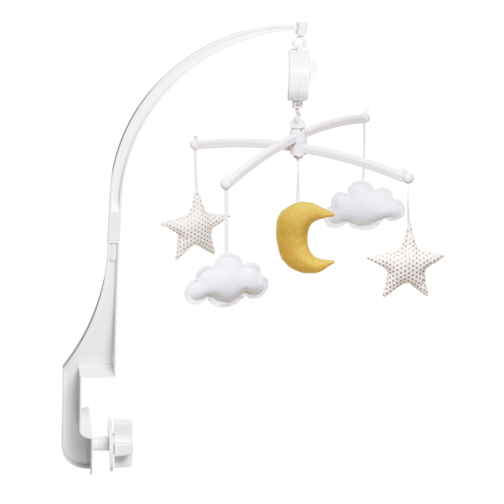 Mobile Musical Lune Et Etoiles Petit Pois Gold