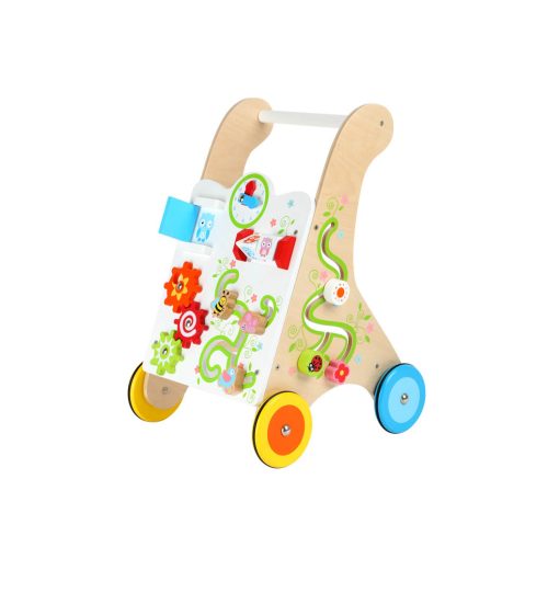 Chariot de marche multicolore jeu de motricité éveil bébé jouet en bois magasin de jouet saint pierre 97410 La Réunion 974