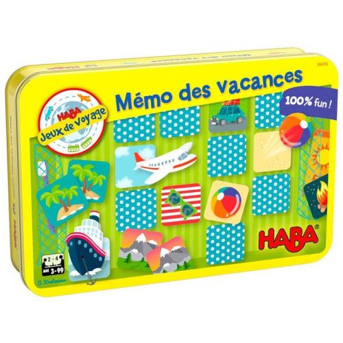 Mémo des vacance jeu de mémoire format voyage jeu de société revendeur officiel HABA magasin de jouets La Réunion 97400 saint-Pierre 97410
