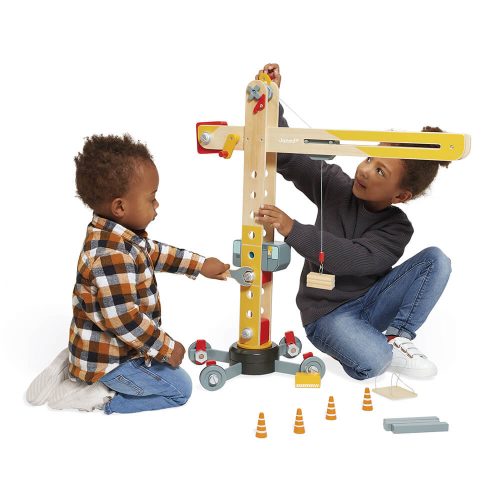 La grande grue jeu chantier et bricolage revendeur officiel JANOD jouet en bois magasin de jouet saint pierre 97410 La Réunion 974