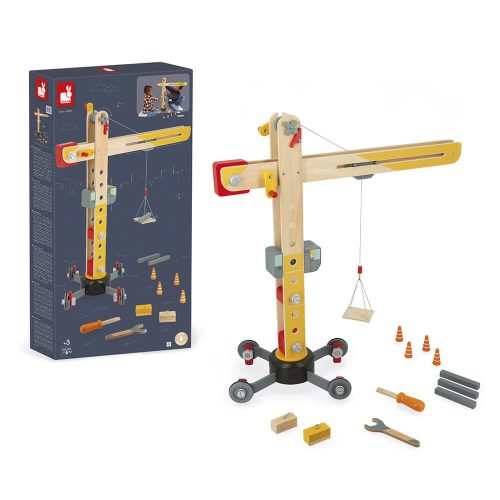 La grande grue jeu chantier et bricolage revendeur officiel JANOD jouet en bois magasin de jouet saint pierre 97410 La Réunion 974