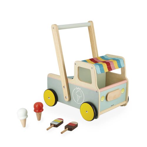 Chariot de marche marchande de glace jouet bébé revendeur officiel JANOD jouet en bois magasin de jouet saint pierre 97410 La Réunion 974