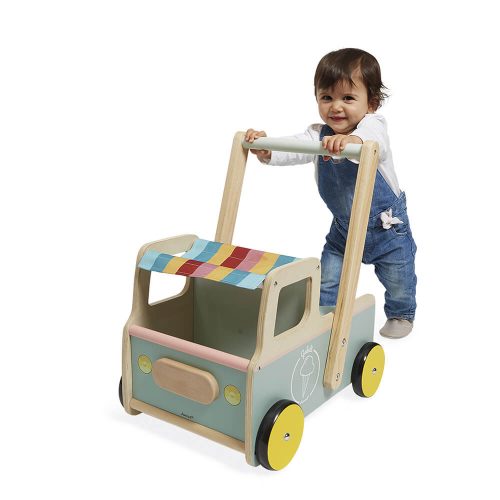 Chariot de marche marchande de glace jouet bébé revendeur officiel JANOD jouet en bois magasin de jouet saint pierre 97410 La Réunion 974