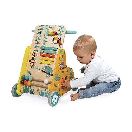 chariot multi-activités TROPIK éveil bébé aide à la marche motricité bébé revendeur officiel JANOD jouet en bois magasin de jouet saint pierre 97410 La Réunion 974
