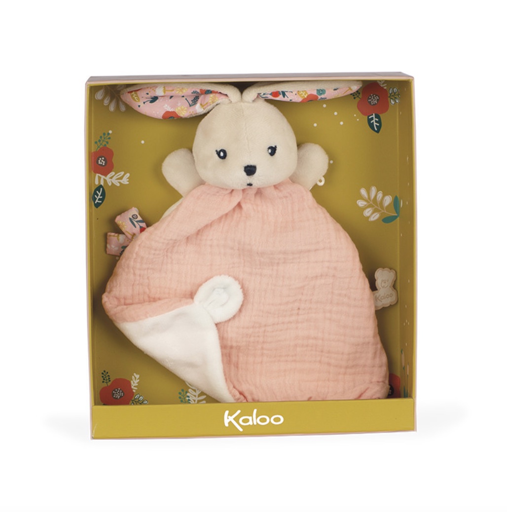 Doudou lange lapin éponge rose pâle Amande - Le petit Souk Doudou lange lapin éponge rose pâle Amande - Le petit Souk