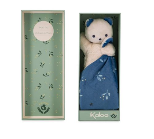 Doudou ours noctambule bleu carré douceur éveil bébé revendeur officiel kaloo magasin de jouets jeu la réunion 974 saint-pierre 97410