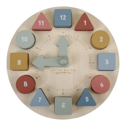 Jeu éducatif pour apprendre à lire l'heure Horloge Puzzle revendeur officiel LITTLE DUTCH magasin de jeux et jouets saint pierre reunion 974 97410 97400