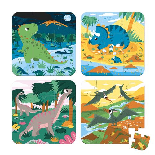 Puzzle évolutif dinosaures revendeur officiel JANOD jouet en bois pour enfant magasin de jouet saint pierre 97410 La Réunion 974