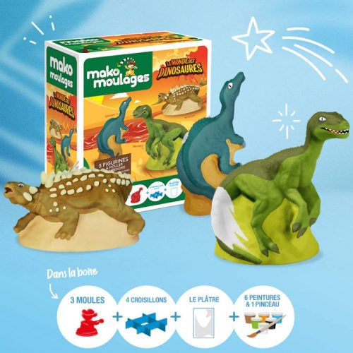 Monde des dinosaures MAKO MOULAGES création de figurines en plâtre loisirs créatifs magasin de jouet en bois à st pierre 97410 livraison la réunion 974