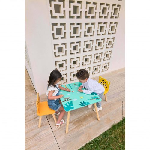 Table et 2 chaises TROPIK table en bois pour dessiner mobilier enfant JANOD magasin de jouets à st pierre 97410 livraison la Réunion 974